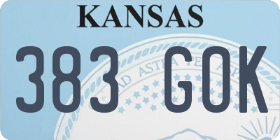 KS license plate 383GOK