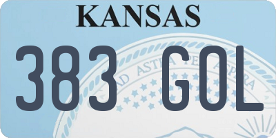 KS license plate 383GOL