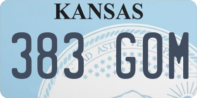 KS license plate 383GOM