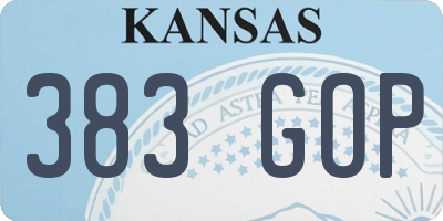 KS license plate 383GOP