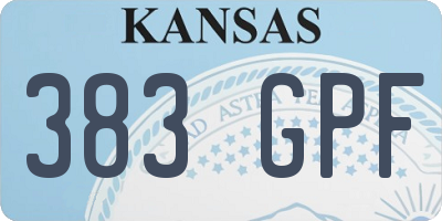 KS license plate 383GPF