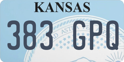 KS license plate 383GPQ