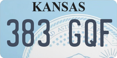 KS license plate 383GQF