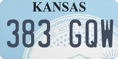 KS license plate 383GQW