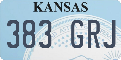 KS license plate 383GRJ