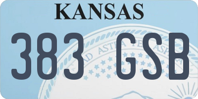 KS license plate 383GSB
