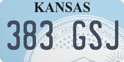 KS license plate 383GSJ