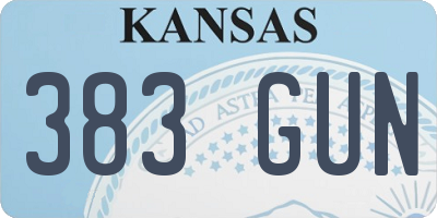 KS license plate 383GUN