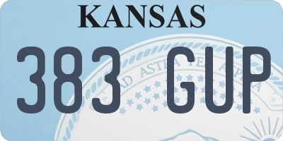 KS license plate 383GUP