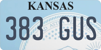 KS license plate 383GUS