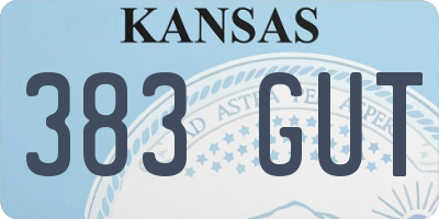 KS license plate 383GUT