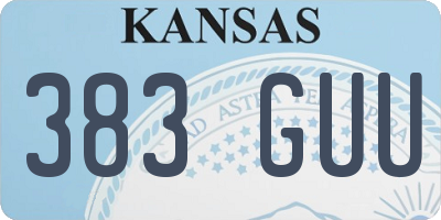 KS license plate 383GUU