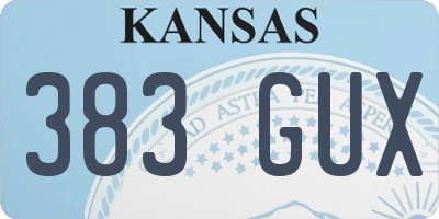 KS license plate 383GUX