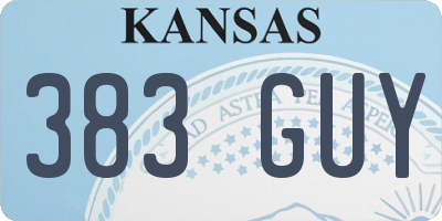 KS license plate 383GUY
