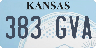 KS license plate 383GVA