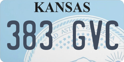KS license plate 383GVC