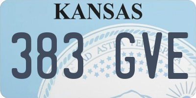 KS license plate 383GVE