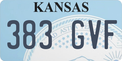 KS license plate 383GVF