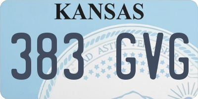 KS license plate 383GVG