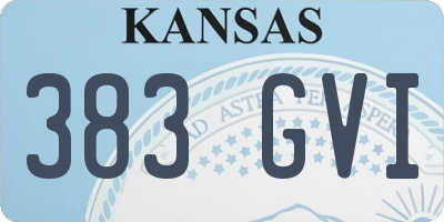 KS license plate 383GVI