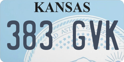 KS license plate 383GVK