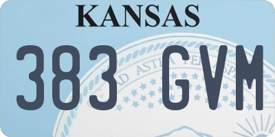KS license plate 383GVM