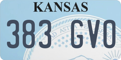 KS license plate 383GVO