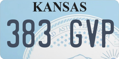 KS license plate 383GVP