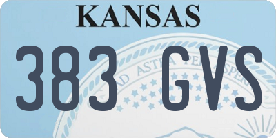 KS license plate 383GVS