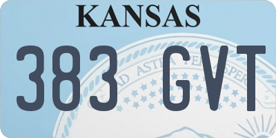 KS license plate 383GVT