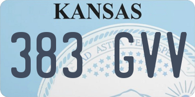 KS license plate 383GVV