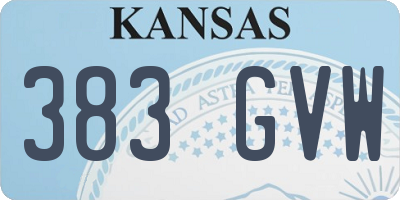 KS license plate 383GVW