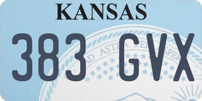 KS license plate 383GVX
