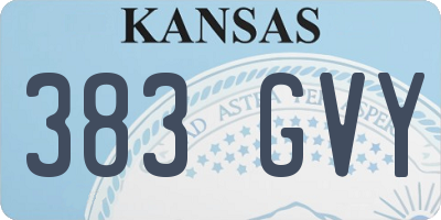 KS license plate 383GVY