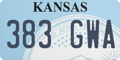 KS license plate 383GWA