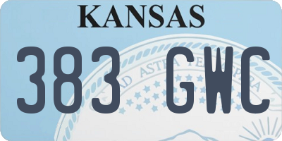 KS license plate 383GWC