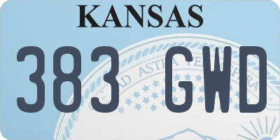 KS license plate 383GWD