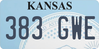KS license plate 383GWE