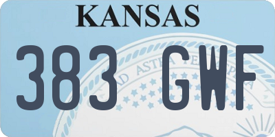 KS license plate 383GWF