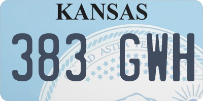 KS license plate 383GWH