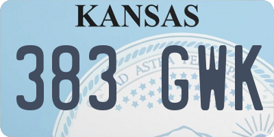 KS license plate 383GWK