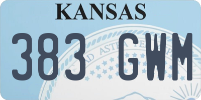 KS license plate 383GWM