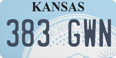 KS license plate 383GWN