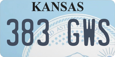 KS license plate 383GWS