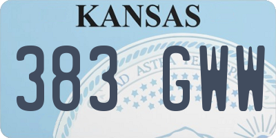 KS license plate 383GWW