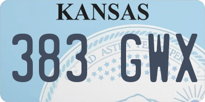 KS license plate 383GWX