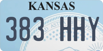 KS license plate 383HHY