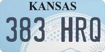 KS license plate 383HRQ