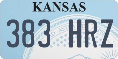 KS license plate 383HRZ