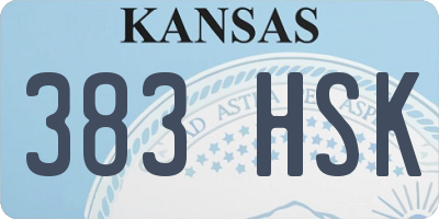 KS license plate 383HSK